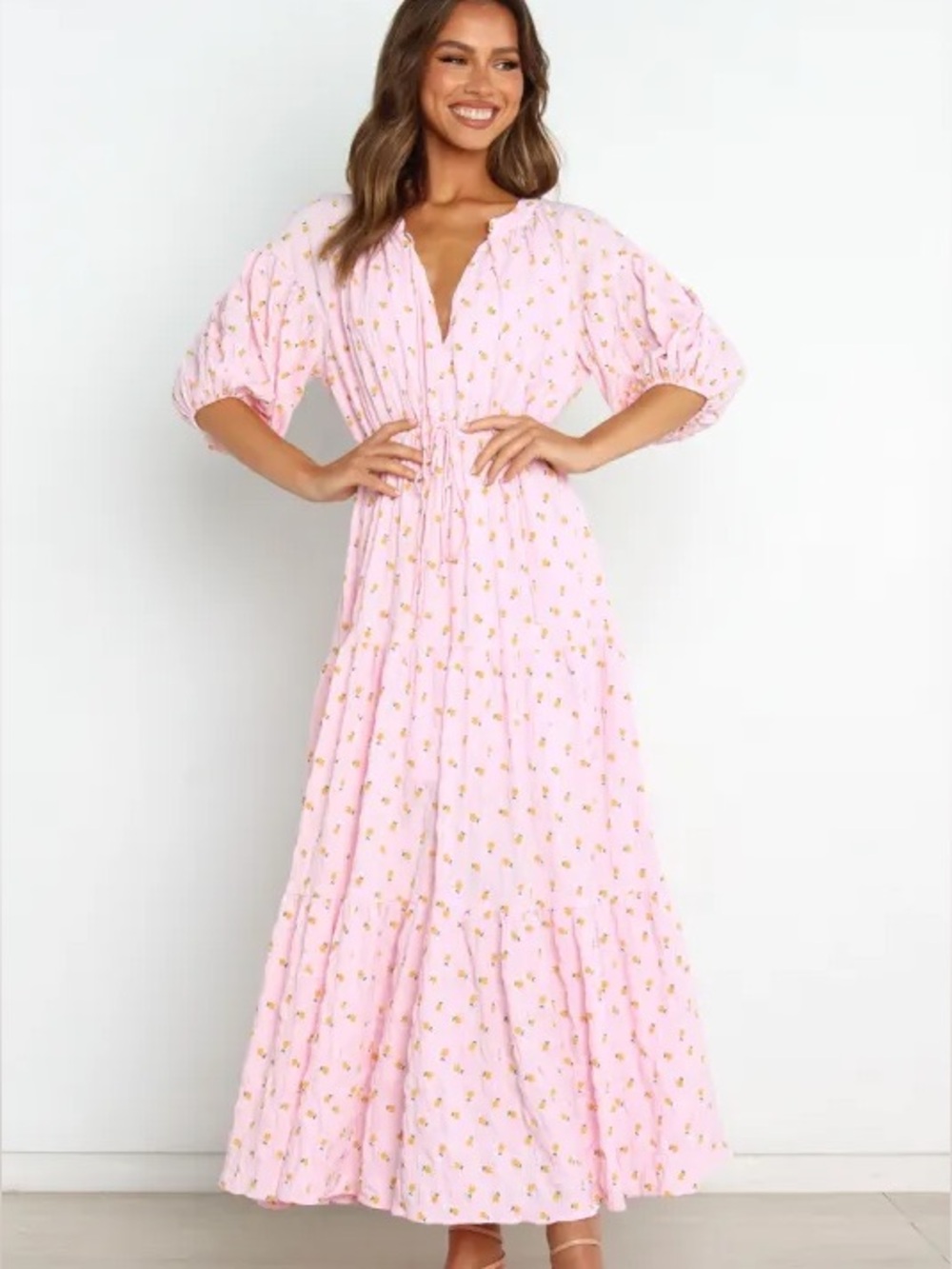 Petal & Pup Pink Floral Annie Maxi Dress - Picture 2 of 8